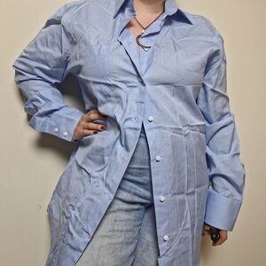 Indochino Classic Light Blue Oxford Button Front Dress Shirt